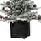 3ft. Unlit Flocked Stockhorn Fir Artificial Christmas Tree in Wooden Pot